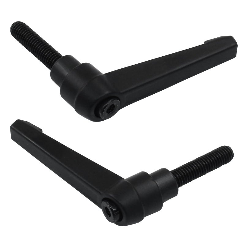 PHITUODA 2Pcs Adjustable Clamping Lever Handle M8 x 32mm Male Thread Adjustable Handles Push Button Ratchet Lever Knob Rotating Screw Handles Bolts with Locking Lever - Image 2